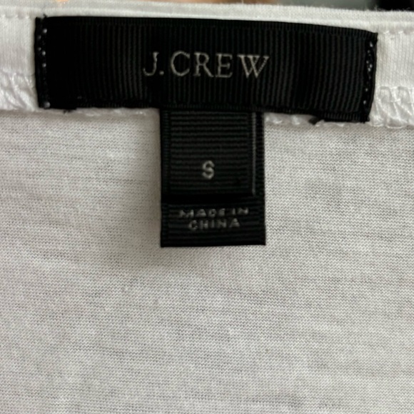 J. Crew Embroidered Herringbone T-Shirt In Grey Small - Picture 4 of 9